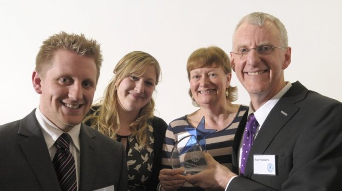 2014 Pride in Medway winners Roger and Janet Maddams with their son Rob and his fiance Anna